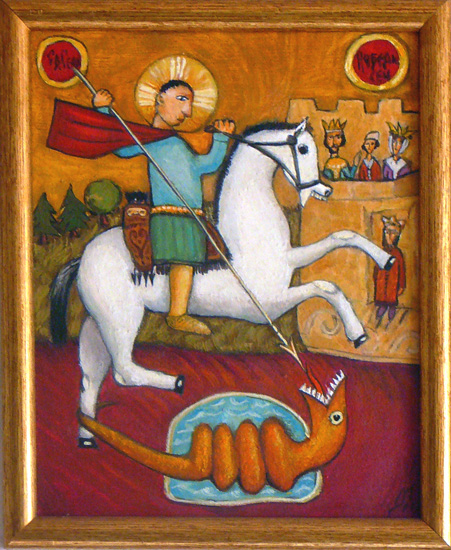 Saint George, oil-painting