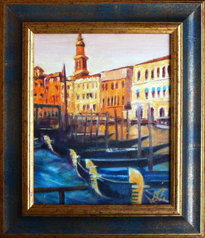 Venice - wharf, oil-painting
